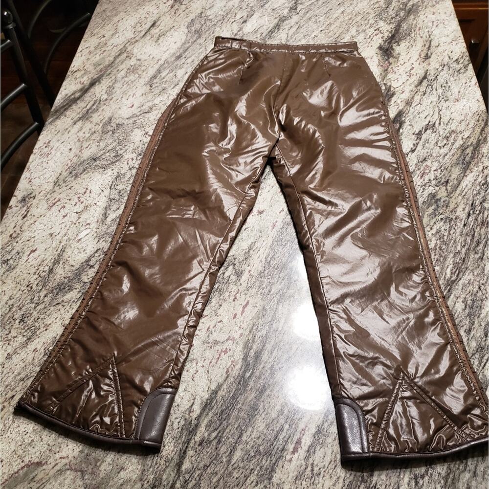 Penny's vintage snow pants brown British Crown Colony‎ of Hong Kong label LG
